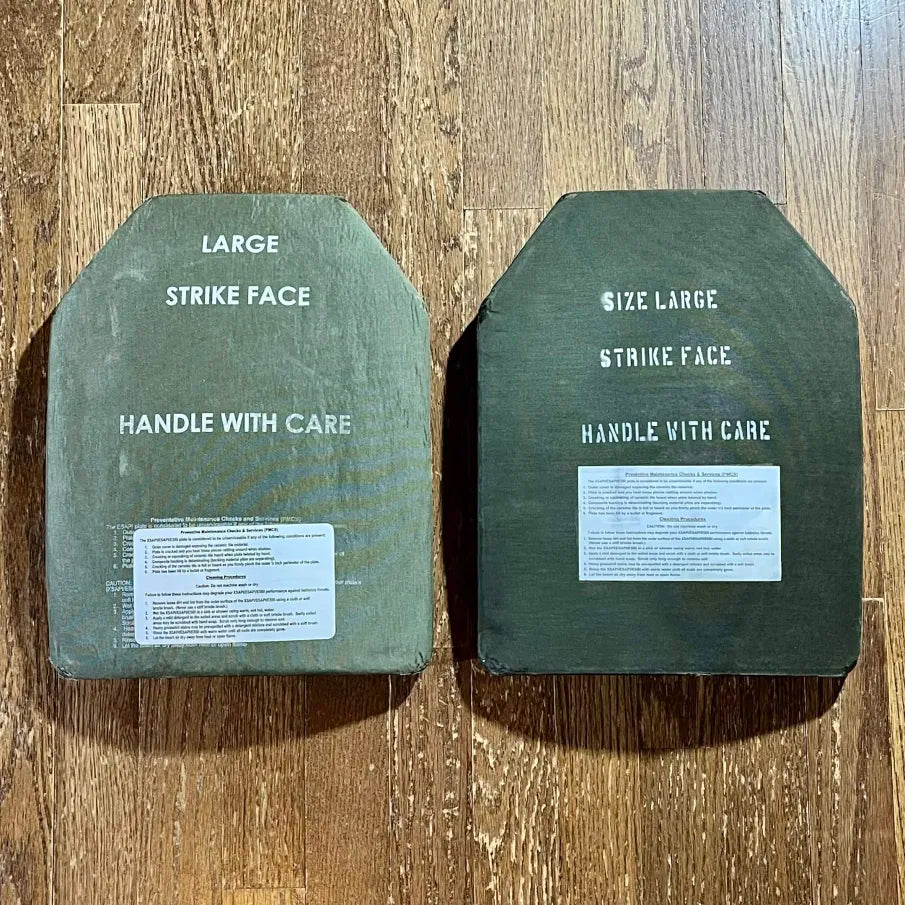 Enhanced Small Arms Protective Insert (ESAPI) Plate Set (Pair) – Size Large – Ceradyne – NSN 8470-01-520-7385