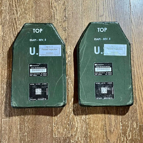 Enhanced Small Arms Protective Insert (ESAPI) Plate Set (Pair) – Revision E – Size XSmall – Ceradyne – NSN 8470-01-520-7360