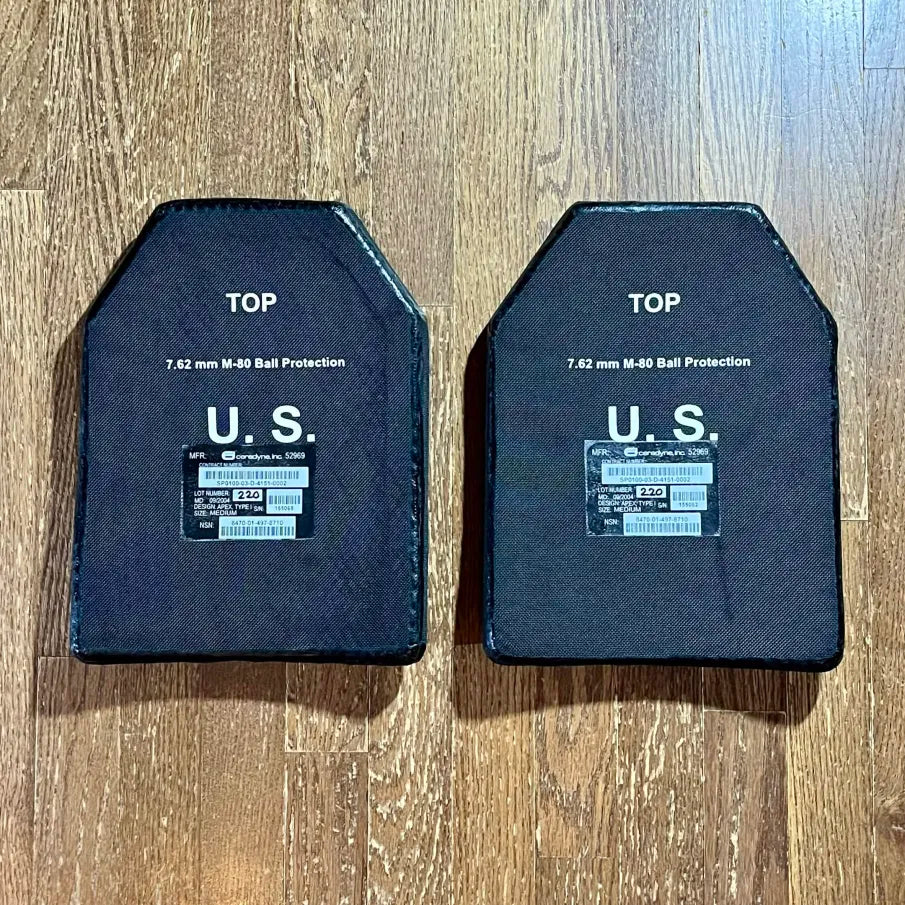 Small Arms Protective Insert (SAPI) Plate Set (Pair) – Size Medium – Ceradyne – NSN 8470-01-497-8710