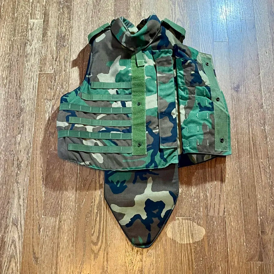 Point Blank Interceptor Outer Tactical Vest (OTV) – M81 Woodland – Size Large – Complete Soft Armor Configuration