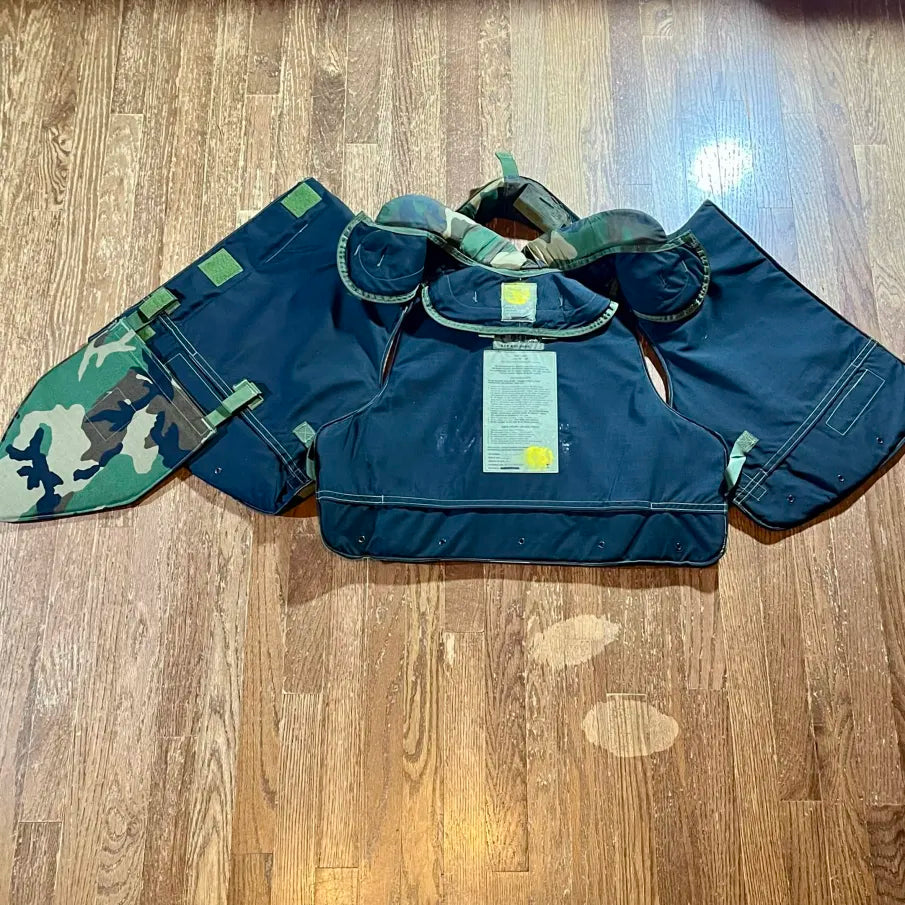Point Blank Interceptor Outer Tactical Vest (OTV) – M81 Woodland – Size Large – Complete Soft Armor Configuration
